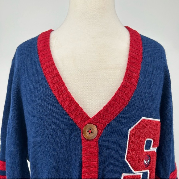 NWT BoxLunch Marvel Spider-Man Homecoming Collection Cardigan Men’s Size XS FLAW - Picture 3 of 9